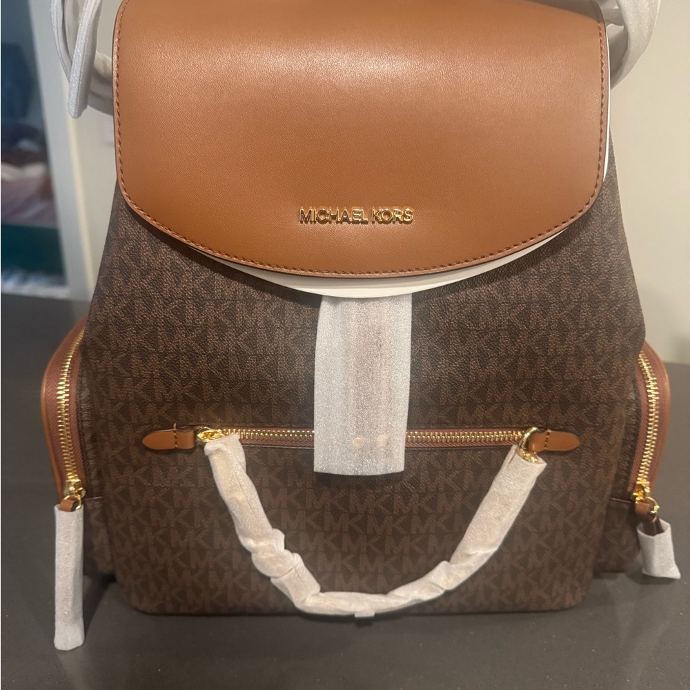 Michael Kors Elegant Brown and Tan Backpack